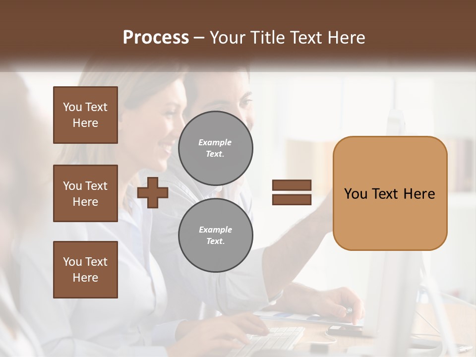 A Man And Woman Looking At A Computer Screen PowerPoint Template