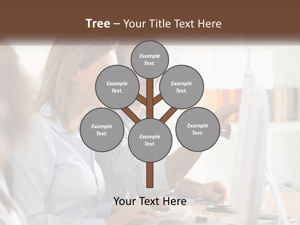 A Man And Woman Looking At A Computer Screen PowerPoint Template