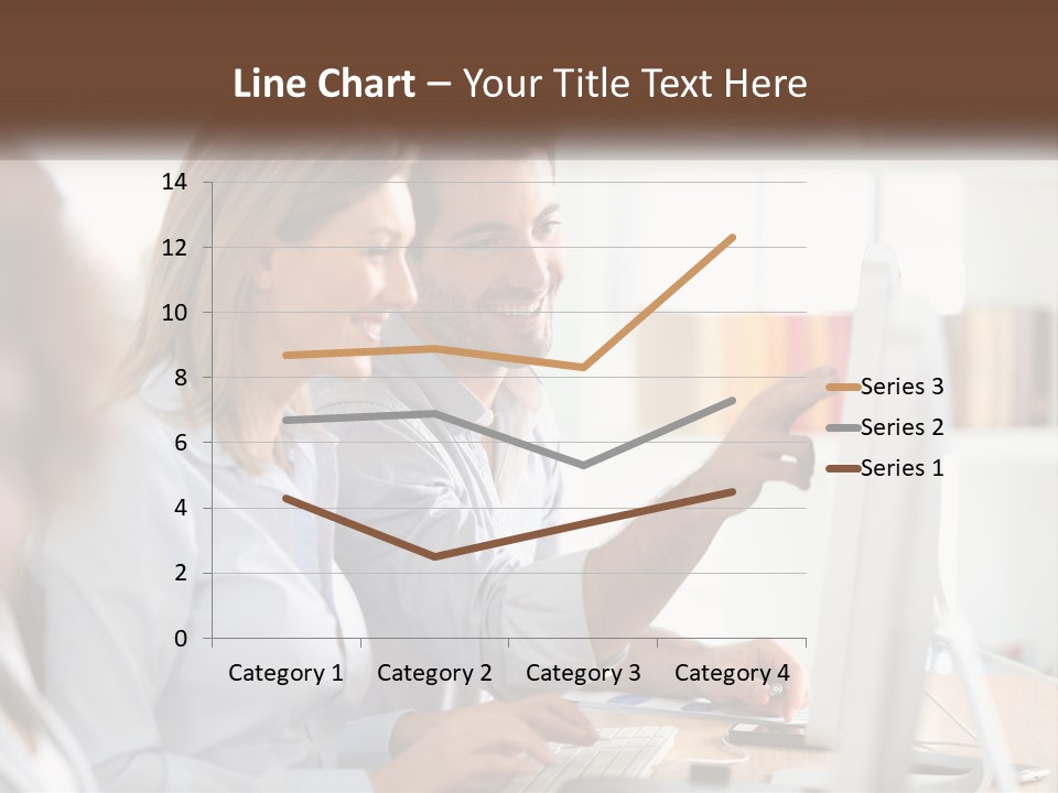 A Man And Woman Looking At A Computer Screen PowerPoint Template