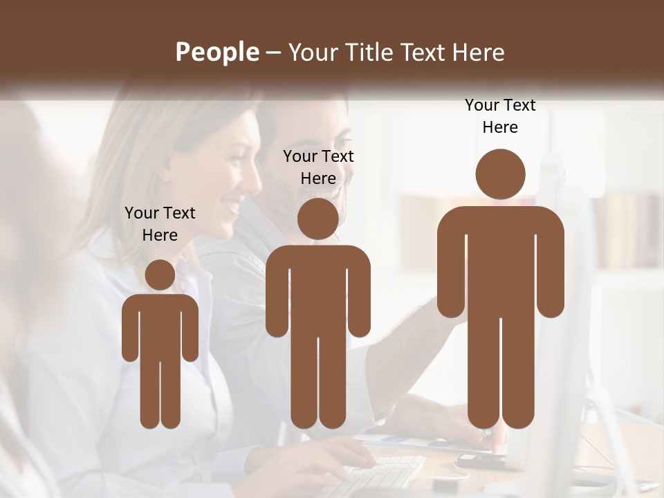 A Man And Woman Looking At A Computer Screen PowerPoint Template