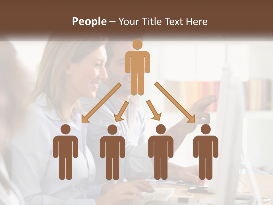 A Man And Woman Looking At A Computer Screen PowerPoint Template