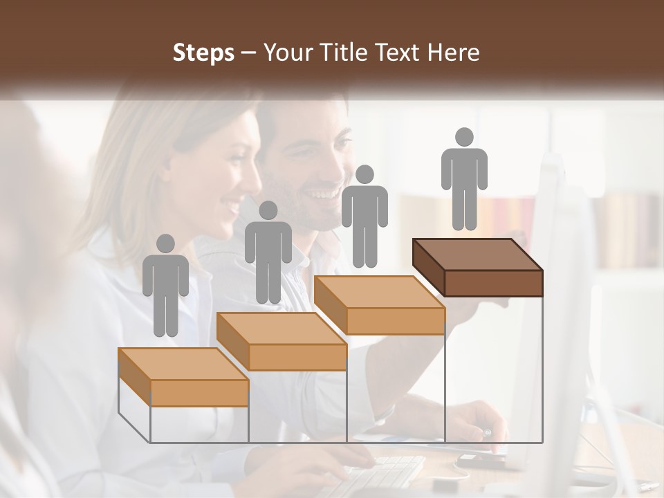 A Man And Woman Looking At A Computer Screen PowerPoint Template