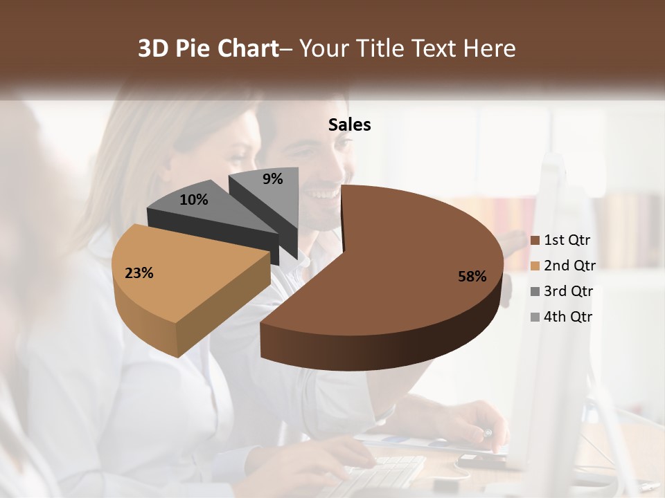 A Man And Woman Looking At A Computer Screen PowerPoint Template