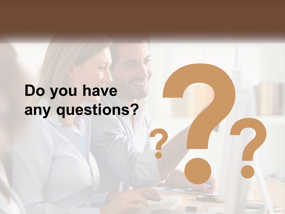 A Man And Woman Looking At A Computer Screen PowerPoint Template