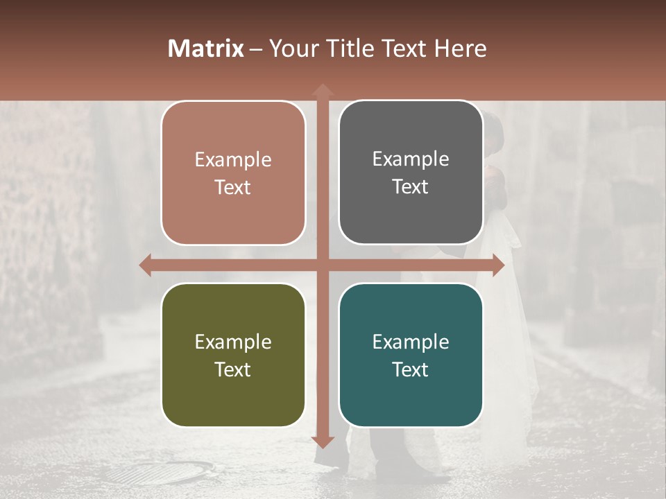 A Man And Woman Kissing In The Rain PowerPoint Template