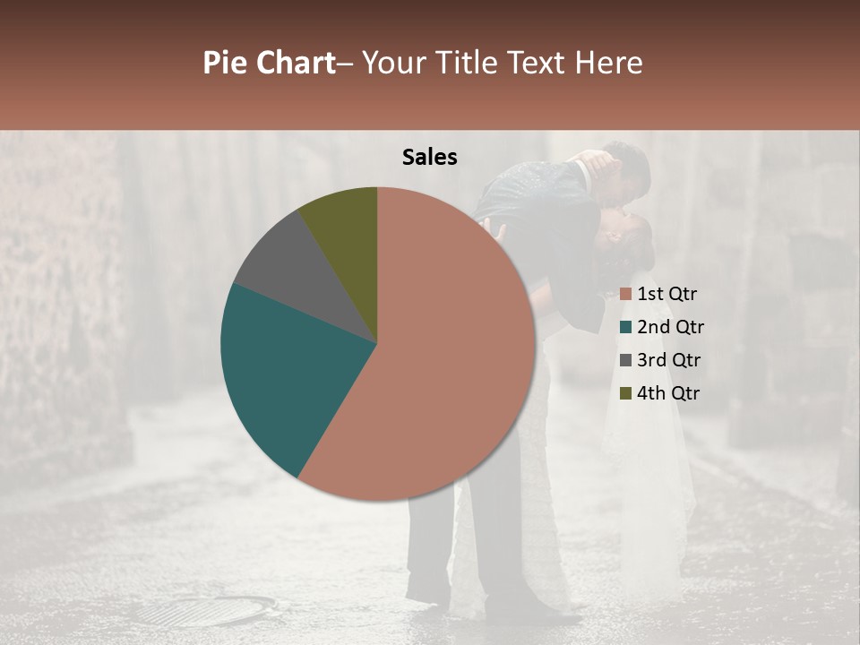 A Man And Woman Kissing In The Rain PowerPoint Template