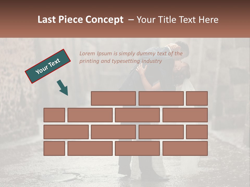 A Man And Woman Kissing In The Rain PowerPoint Template