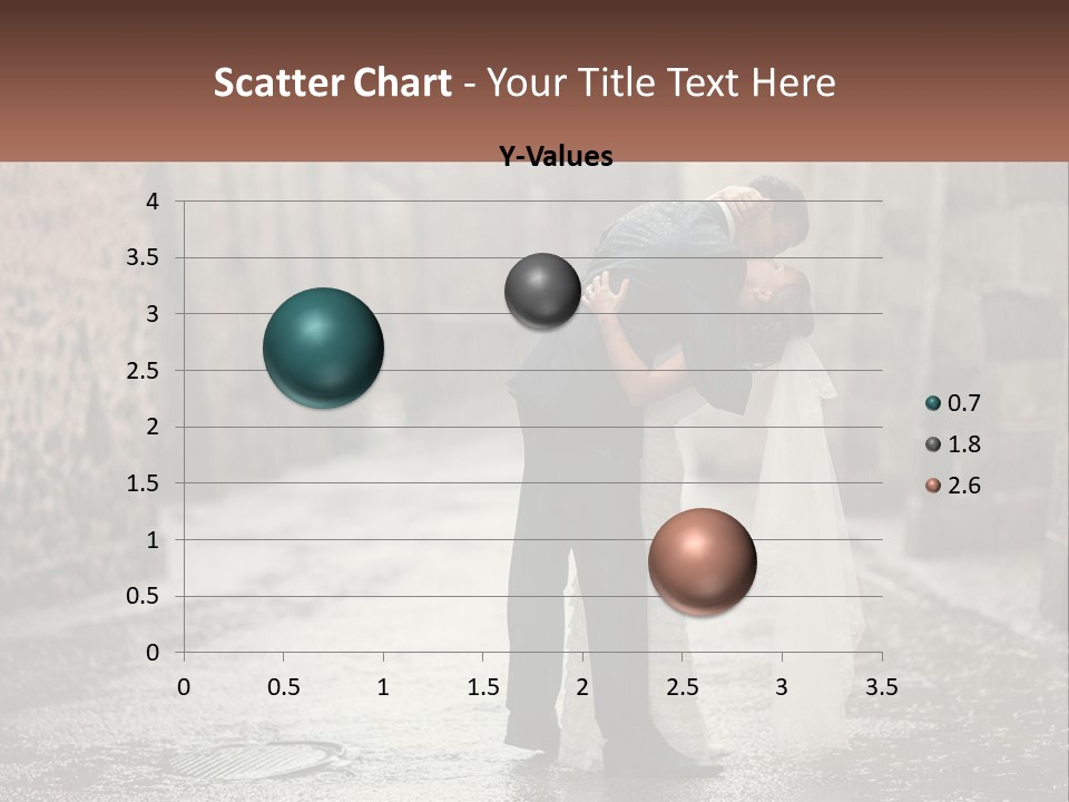 A Man And Woman Kissing In The Rain PowerPoint Template