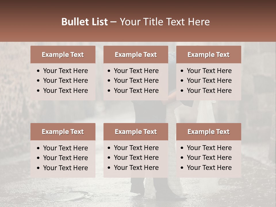 A Man And Woman Kissing In The Rain PowerPoint Template