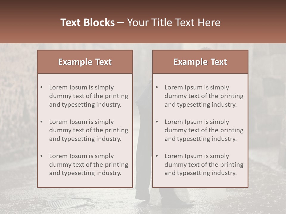 A Man And Woman Kissing In The Rain PowerPoint Template