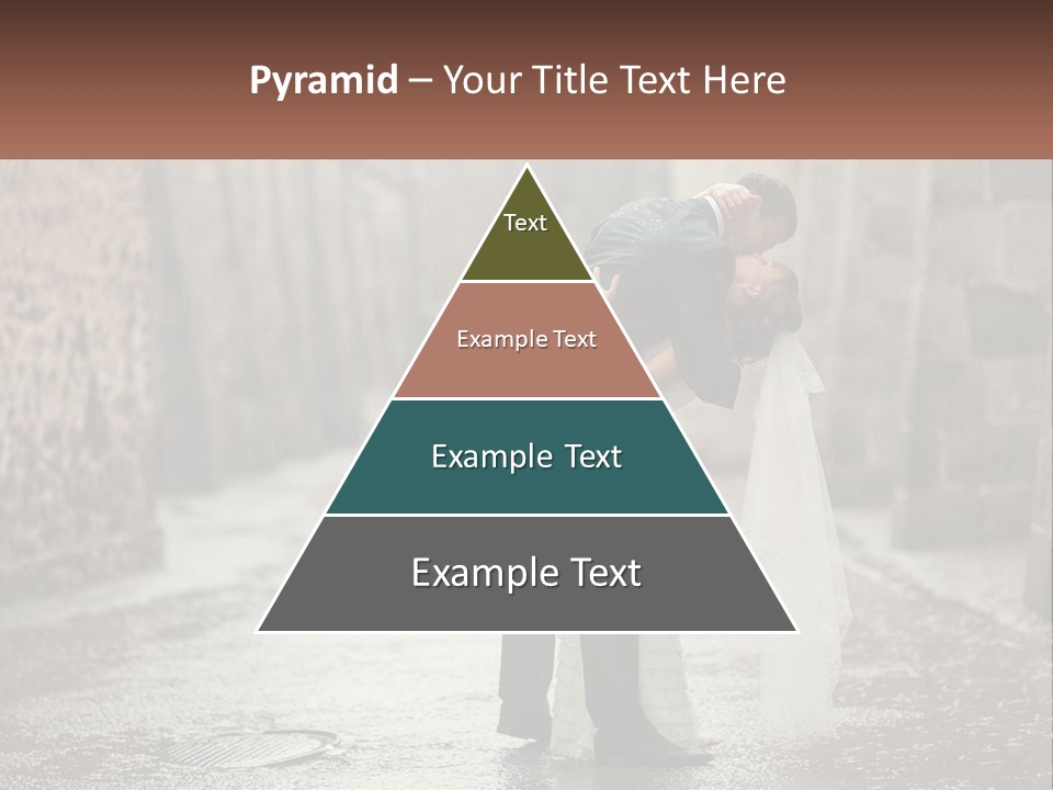 A Man And Woman Kissing In The Rain PowerPoint Template