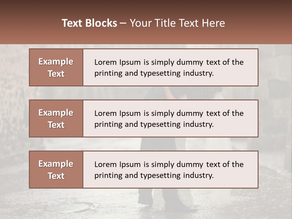 A Man And Woman Kissing In The Rain PowerPoint Template