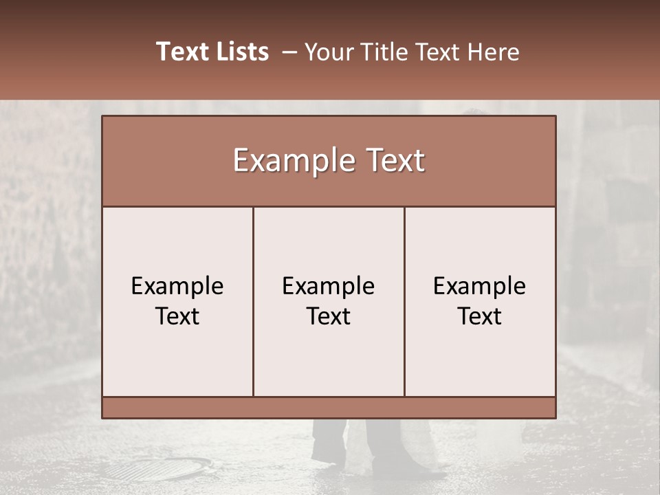 A Man And Woman Kissing In The Rain PowerPoint Template