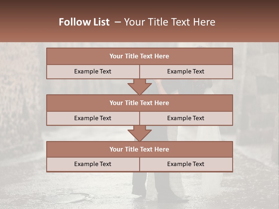 A Man And Woman Kissing In The Rain PowerPoint Template