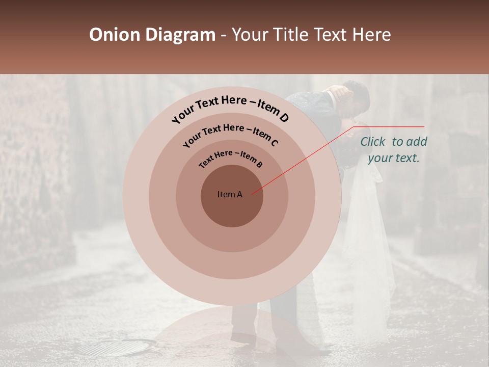 A Man And Woman Kissing In The Rain PowerPoint Template