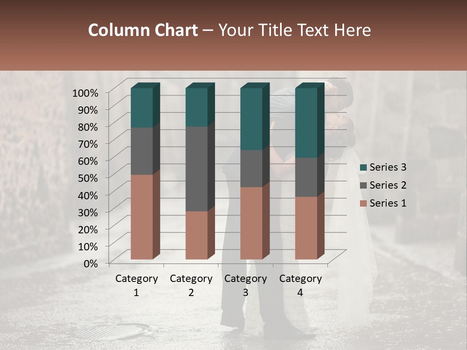 A Man And Woman Kissing In The Rain PowerPoint Template