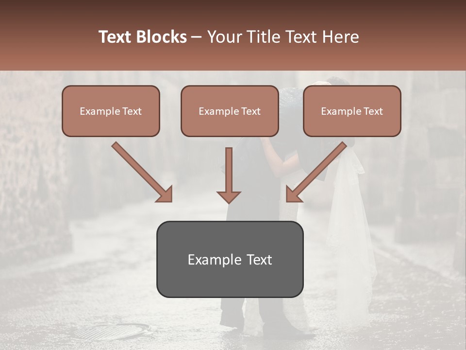 A Man And Woman Kissing In The Rain PowerPoint Template