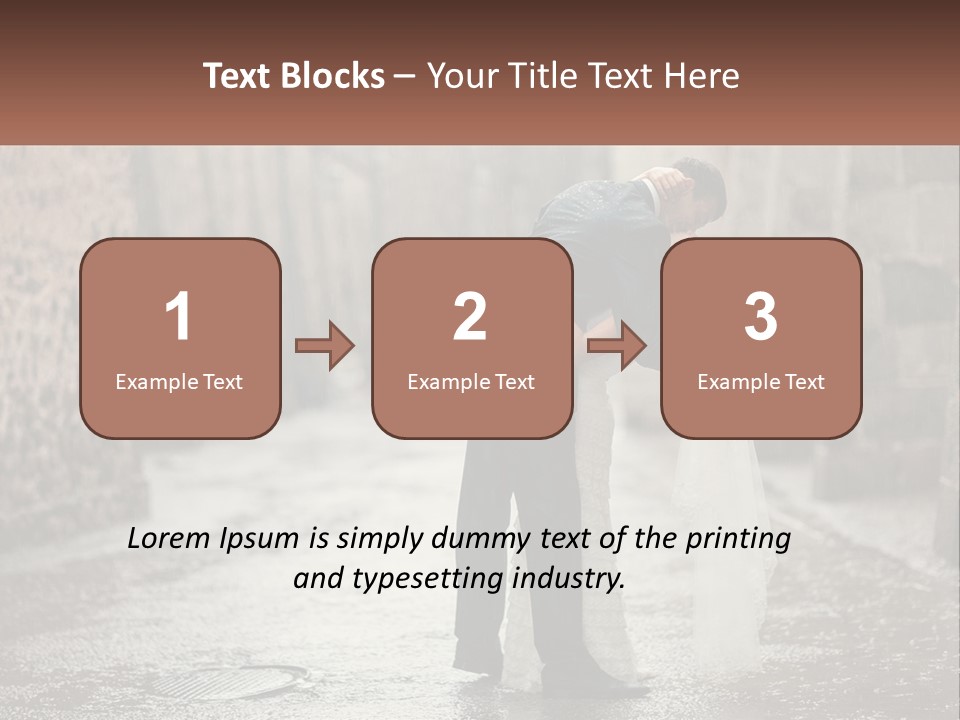 A Man And Woman Kissing In The Rain PowerPoint Template