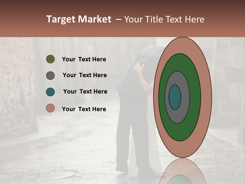 A Man And Woman Kissing In The Rain PowerPoint Template