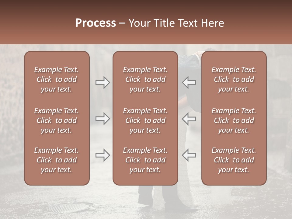 A Man And Woman Kissing In The Rain PowerPoint Template