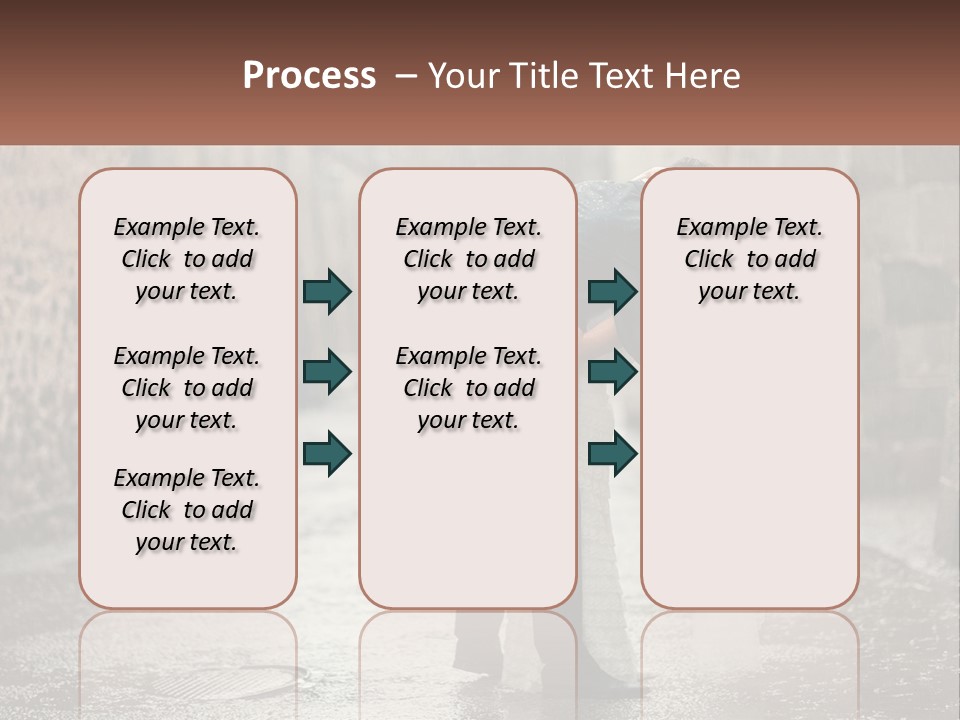 A Man And Woman Kissing In The Rain PowerPoint Template