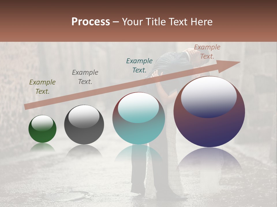 A Man And Woman Kissing In The Rain PowerPoint Template