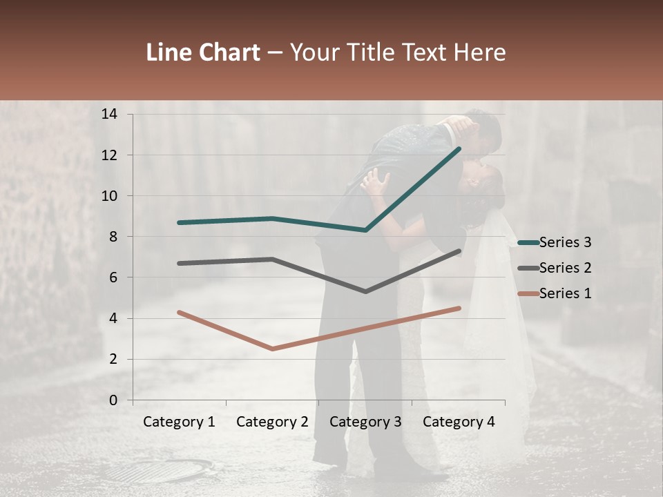 A Man And Woman Kissing In The Rain PowerPoint Template