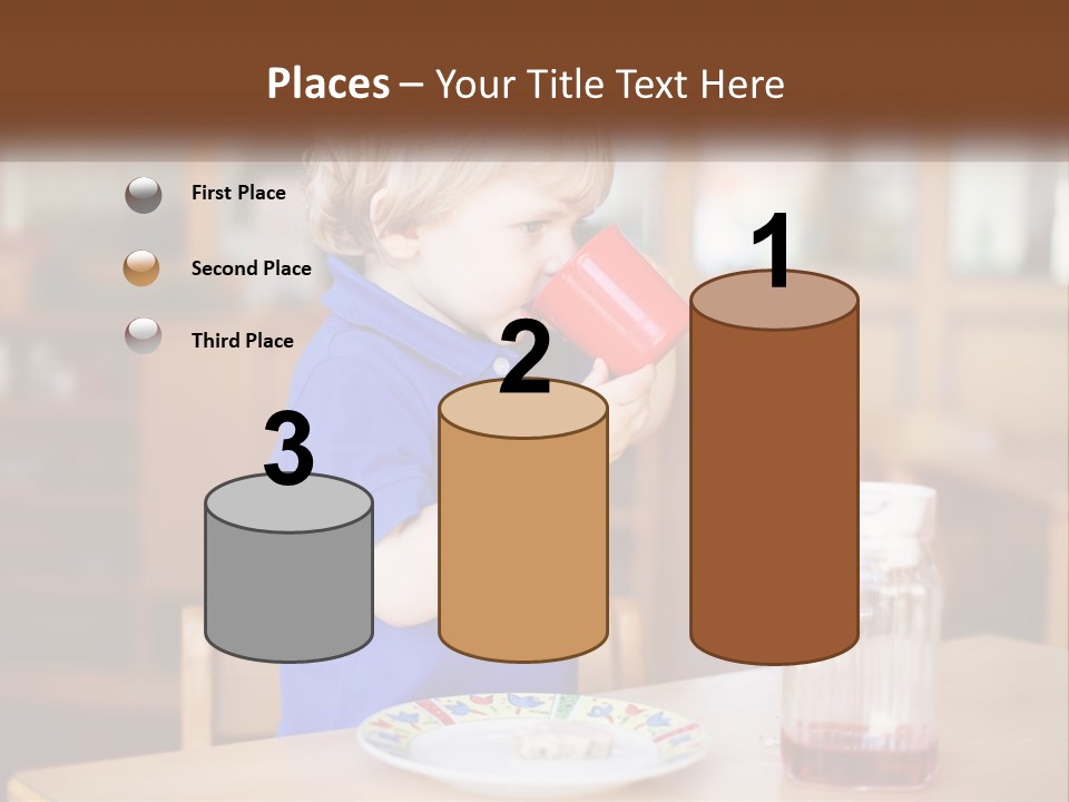 A Little Boy Drinking From A Red Cup PowerPoint Template