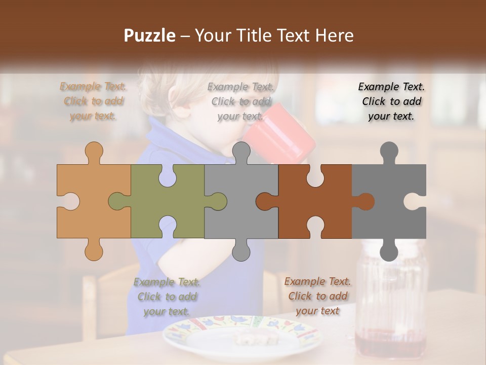 A Little Boy Drinking From A Red Cup PowerPoint Template