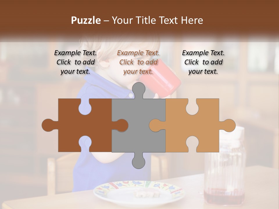 A Little Boy Drinking From A Red Cup PowerPoint Template