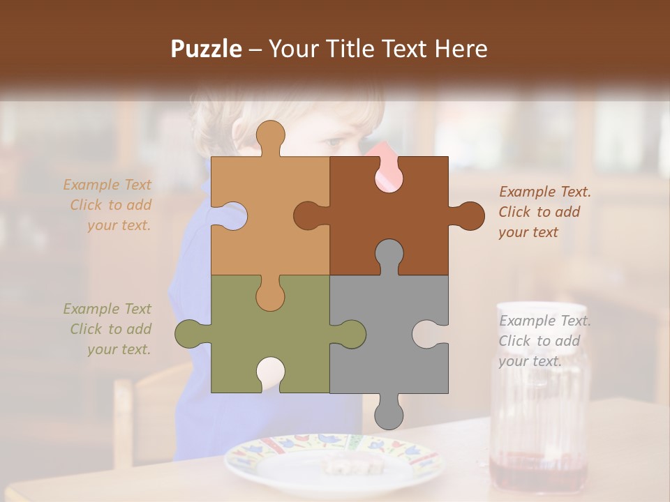 A Little Boy Drinking From A Red Cup PowerPoint Template