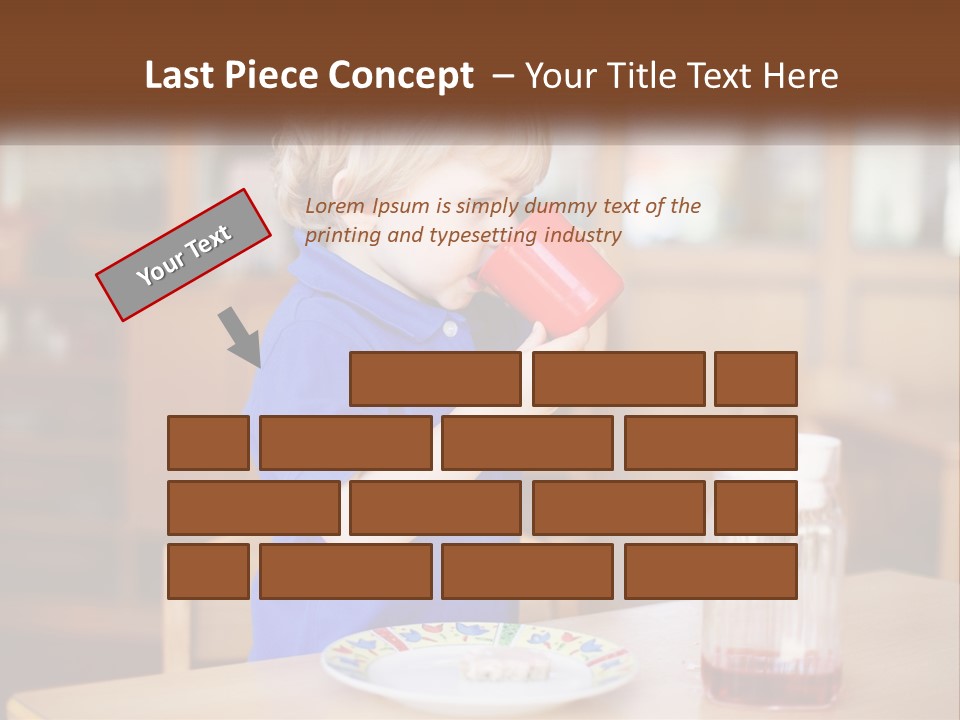 A Little Boy Drinking From A Red Cup PowerPoint Template