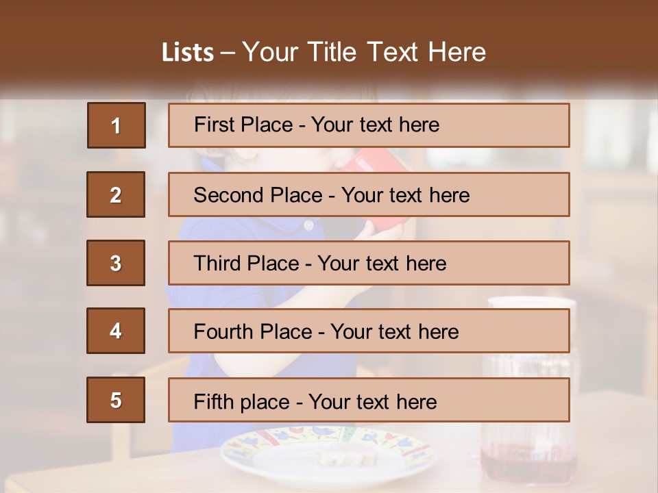 A Little Boy Drinking From A Red Cup PowerPoint Template