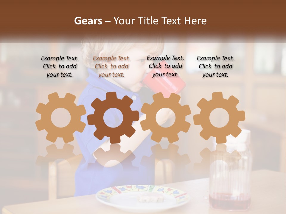 A Little Boy Drinking From A Red Cup PowerPoint Template