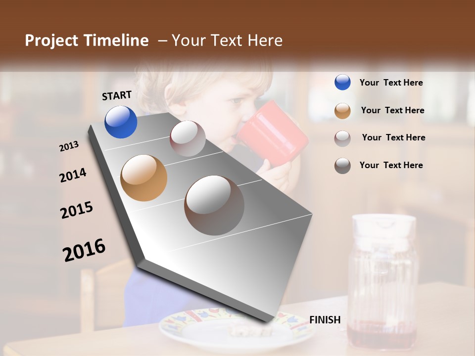 A Little Boy Drinking From A Red Cup PowerPoint Template