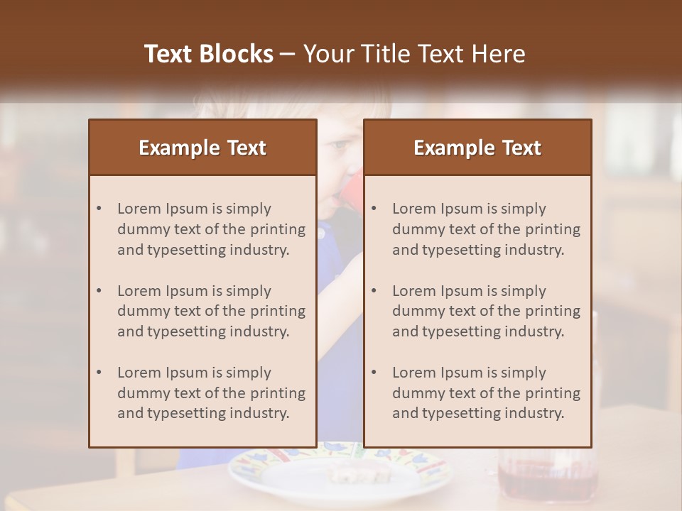 A Little Boy Drinking From A Red Cup PowerPoint Template