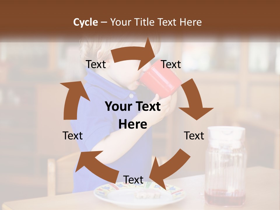 A Little Boy Drinking From A Red Cup PowerPoint Template