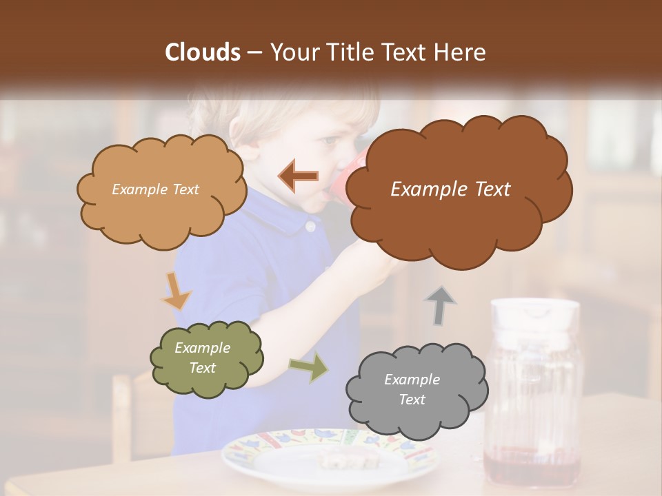 A Little Boy Drinking From A Red Cup PowerPoint Template