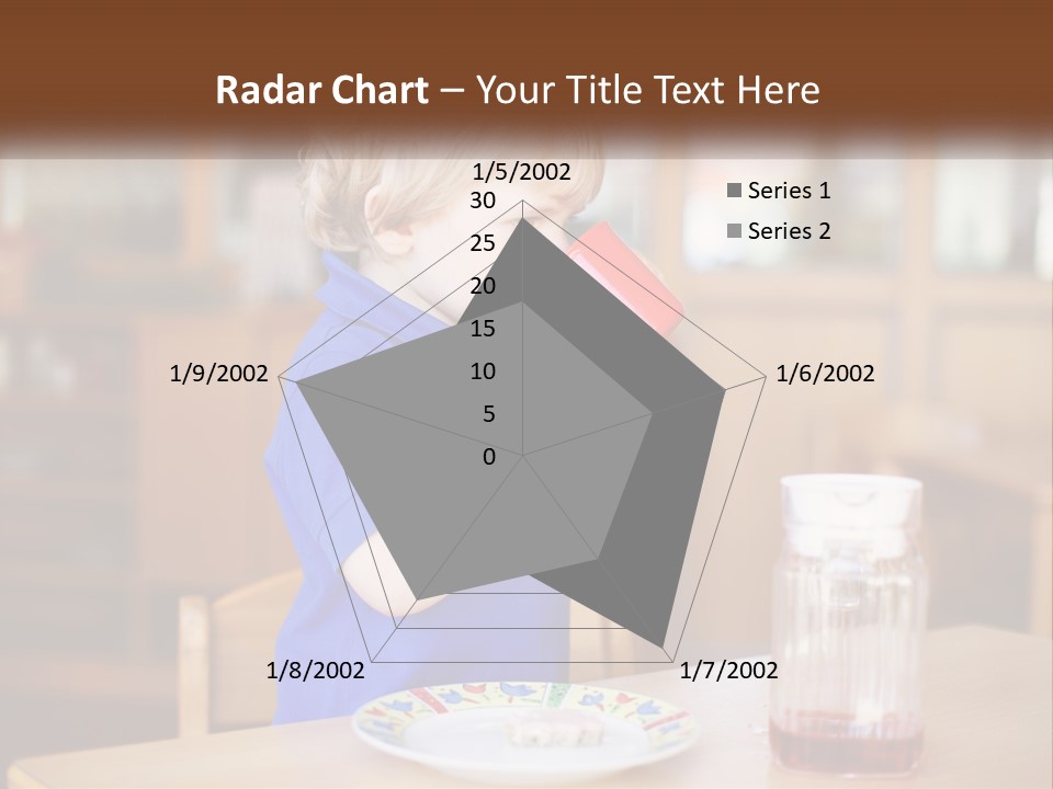 A Little Boy Drinking From A Red Cup PowerPoint Template