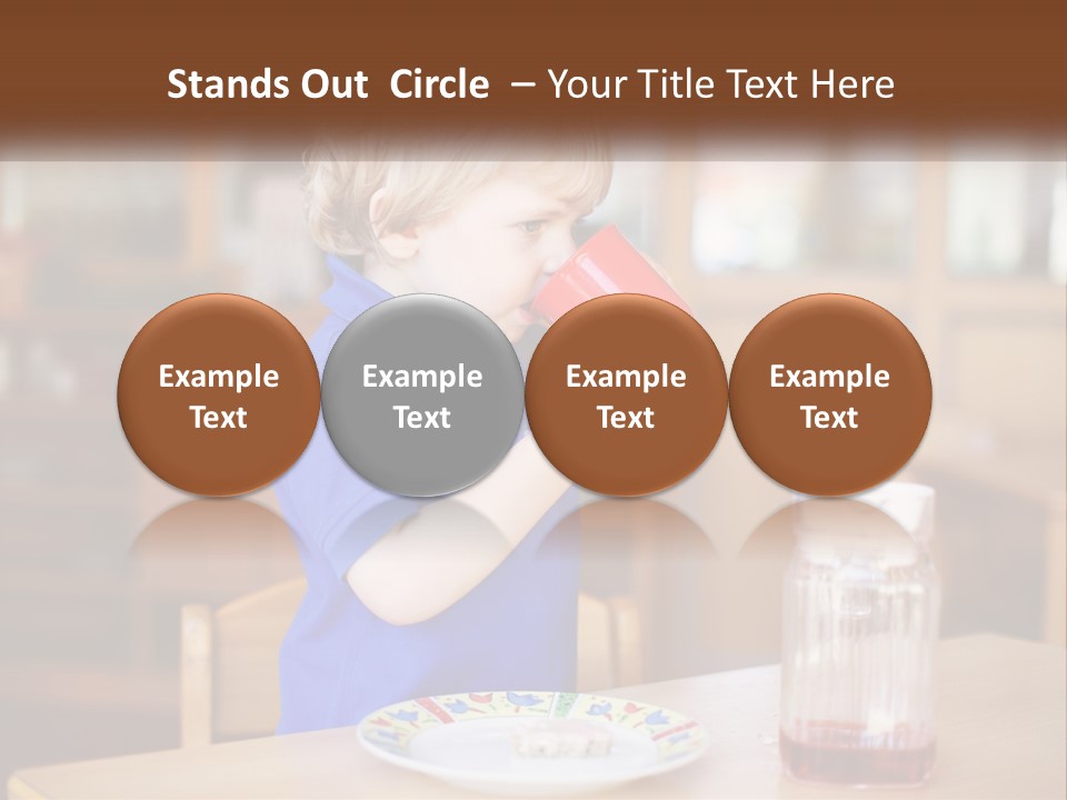 A Little Boy Drinking From A Red Cup PowerPoint Template