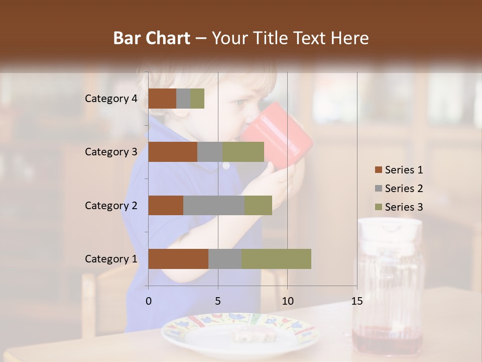 A Little Boy Drinking From A Red Cup PowerPoint Template