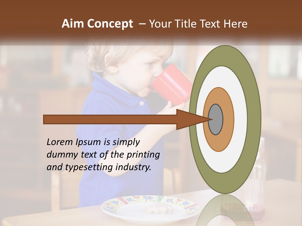 A Little Boy Drinking From A Red Cup PowerPoint Template