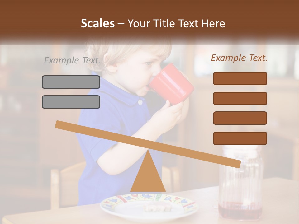 A Little Boy Drinking From A Red Cup PowerPoint Template