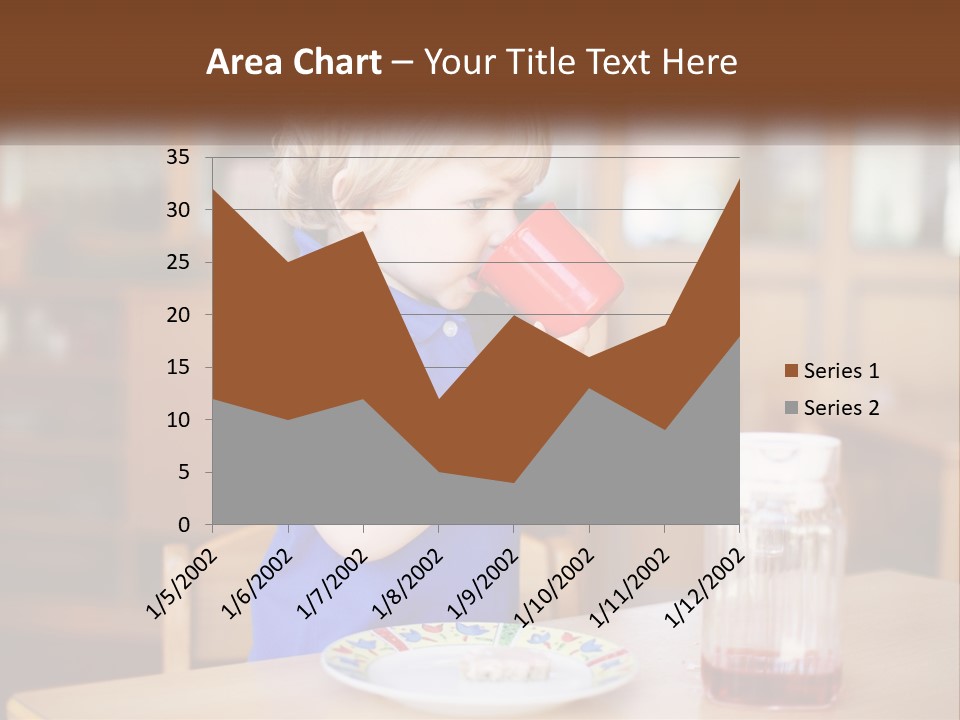 A Little Boy Drinking From A Red Cup PowerPoint Template