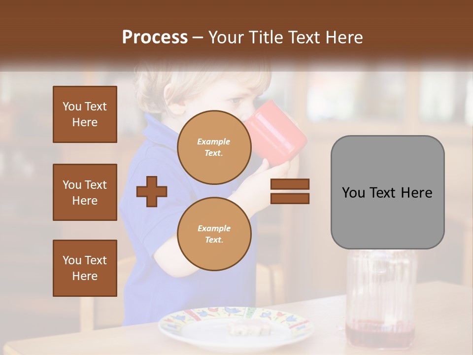 A Little Boy Drinking From A Red Cup PowerPoint Template