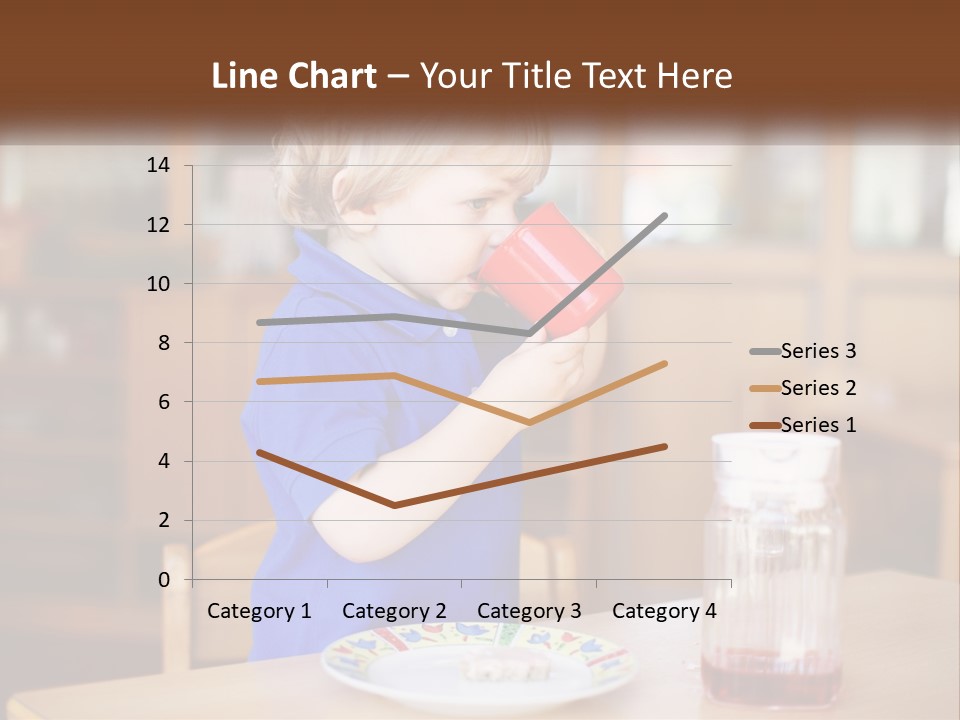 A Little Boy Drinking From A Red Cup PowerPoint Template