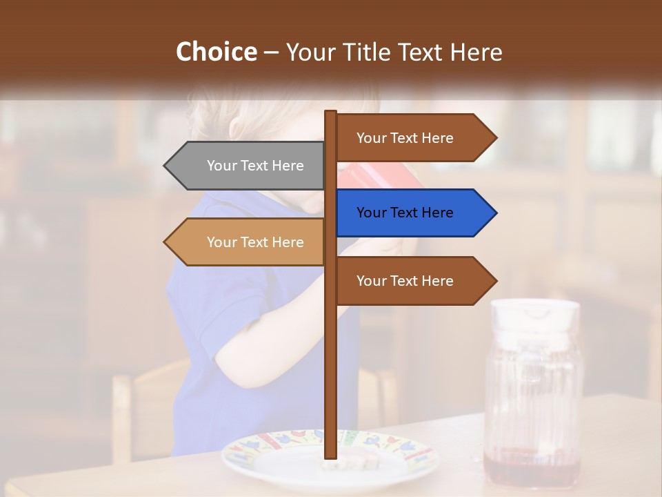 A Little Boy Drinking From A Red Cup PowerPoint Template