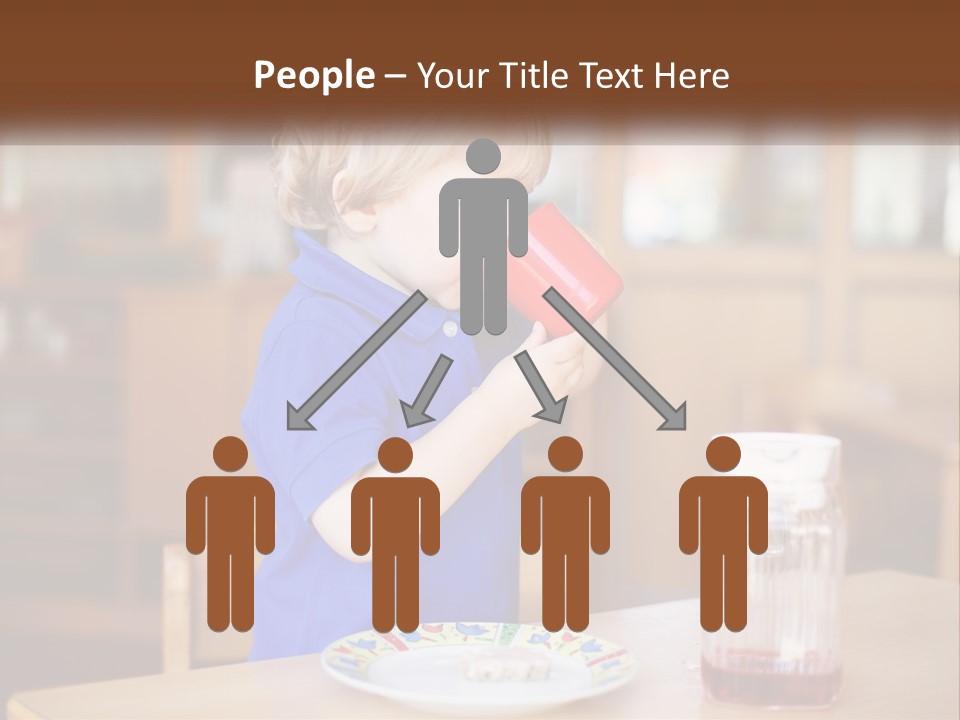 A Little Boy Drinking From A Red Cup PowerPoint Template