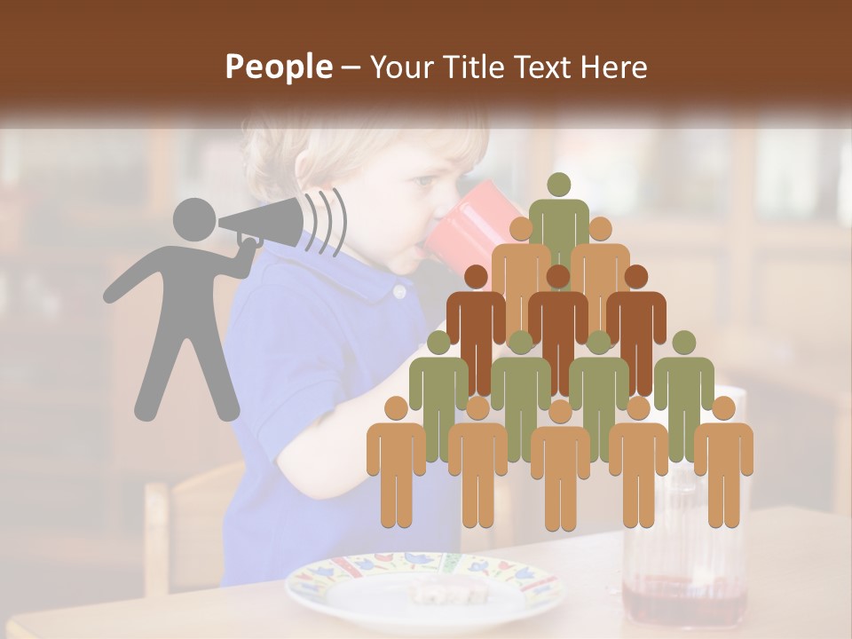 A Little Boy Drinking From A Red Cup PowerPoint Template