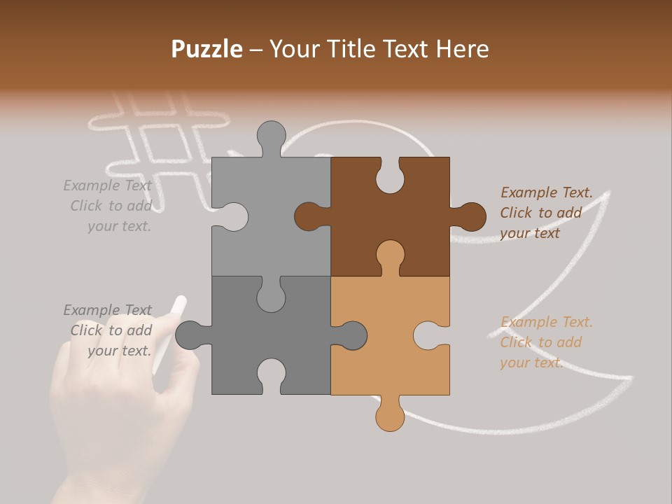 A Person Writing On A Blackboard With A White Marker PowerPoint Template